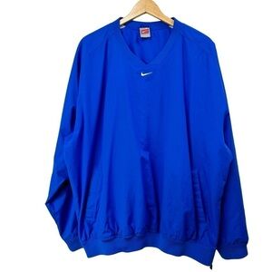Nike Vintage Royal Blue Pullover Windbreaker Long Sleeve Jacket, XL
